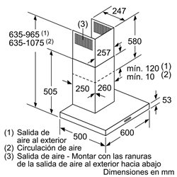 Campana Balay 3BC067EX  60cm, 730m3/h, Acero