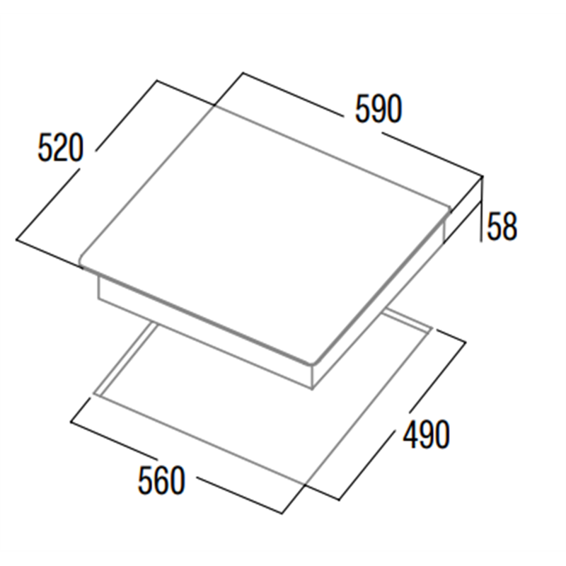 Inducción Cata IBS6303E2 3 Zonas, 7,1Kw, Negra