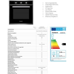 Horno Corbero CCHM703X Multf.8, 65L, A, Negro 