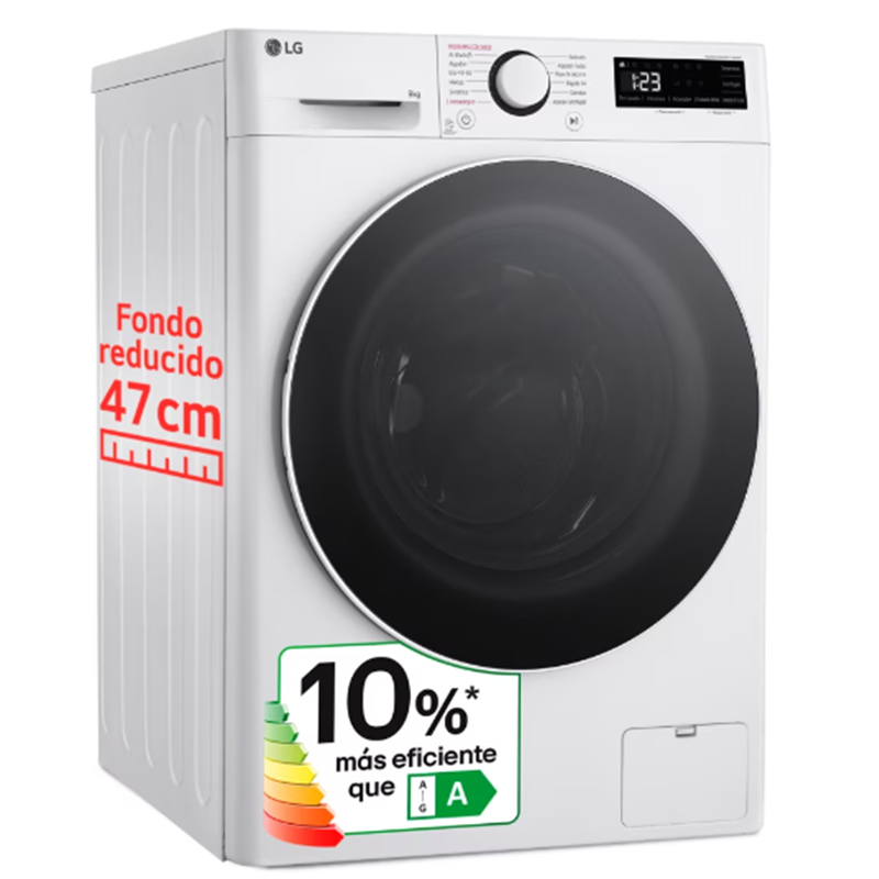 Lavadora LG F2WR5S09A0W 9kg, 1200rpm, clase A