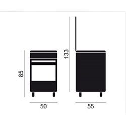 Cocina Vitrokitchen CB5530BB blanco, 3 fuegos