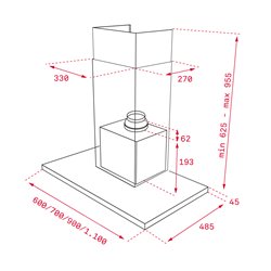 Campana Teka DLH 986 T 701m3, 69db, inox