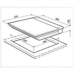 VITROCERAMICA A GAS Vitrokitchen 101TGB  5 fuegos