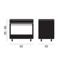 Cocina GLEM MX96IB Inox 5 fuegos butano 90x60