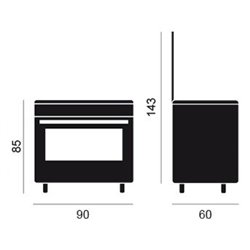 Cocina Vitrokitchen CB9060IB 90X60 butano 5 fuegos