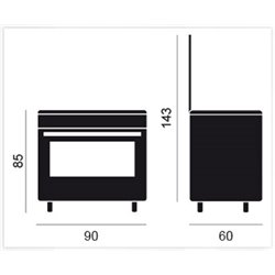 Cocina Vitrokitchen CB961PBB 5F, P.Bombona Butano