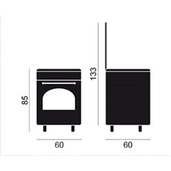 Cocina Vitrokitchen RU6060B 4 fuegos, Butano