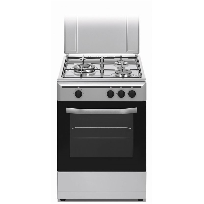 Cocina Vitrokitchen CB5530IB inox, 3 fuegos, Gas