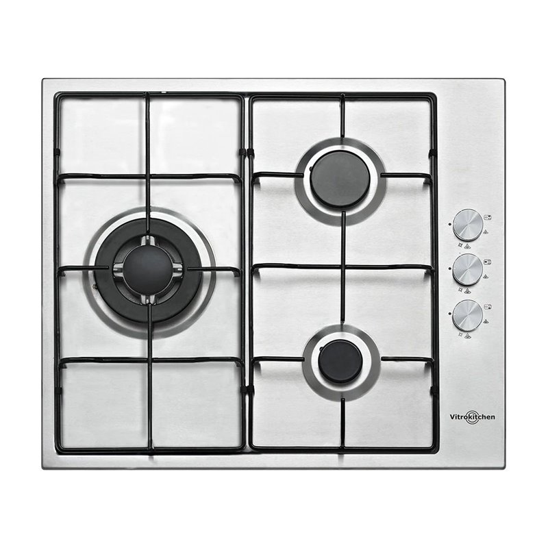 Encimera Vitrokitchen EN630LIN 3F, 60cm, Nat, Inox