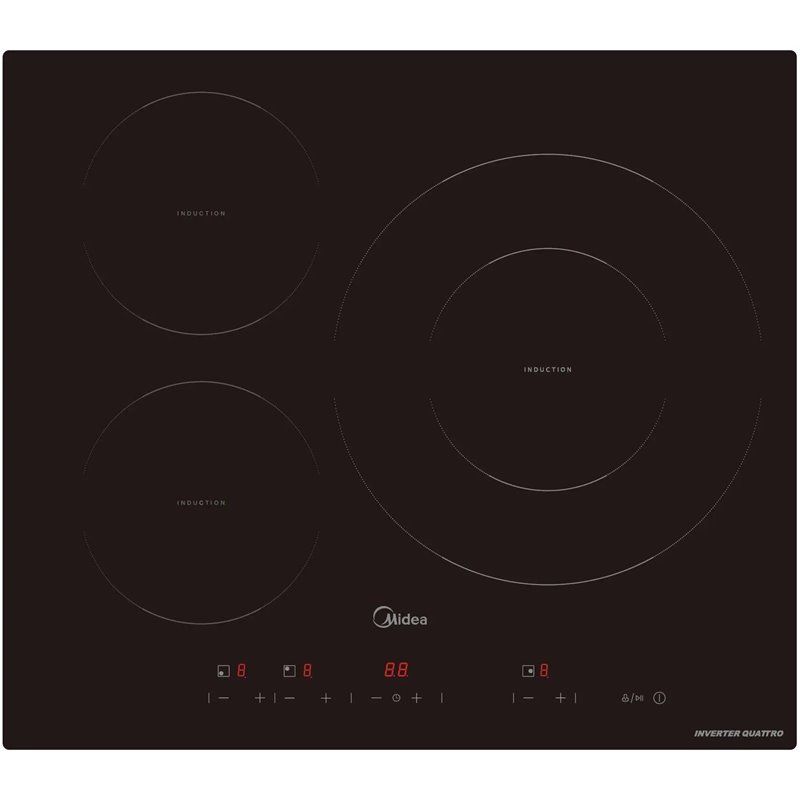 Inducción Midea MIH740T467K0 3 Zonas, 60cm, Negro