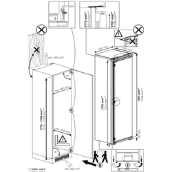 Congelador Beko BFNA247E40SN  177x54.3cm, Integrable