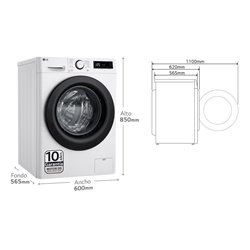 Lavadora LG F4WR5010A6W 10kg, 1400rpm, A