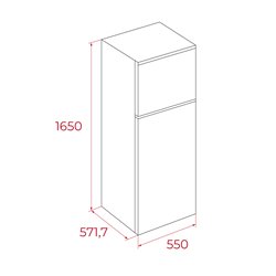 Frigorifico 2P Teka RTF 3200 WH165x55cm, E, Blanco