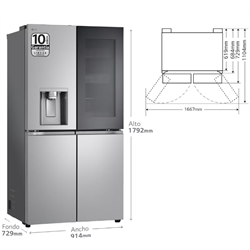 Frigo Americano LG GMG960MBEE 179x91cm, E, Inox