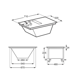 Inducción AEG TCH74B01FB C/Campana, 2 zonas