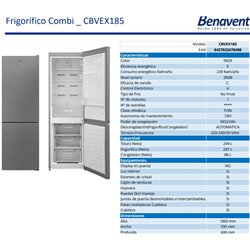 Combi Benavent CBVEX185 185x60cm, E, NF, Inox