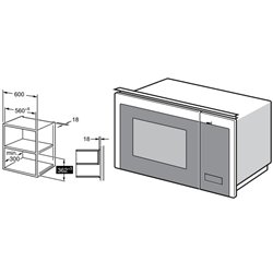 Microondas Integrable Corbero CMICM20GLWINTEG Cristal Blanco