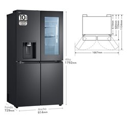 Frigo Americano LG GMG961EVKE  179x91cm, Acero negro grafito antihuellas