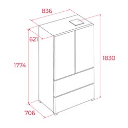 Frigorifico 4 PUERTAS CRISTAL NEGRO Teka RFD 75850 GBK 113430077