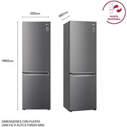 Frigo Combi LG GBP61DSPGN  186x60cm, D, Inox.