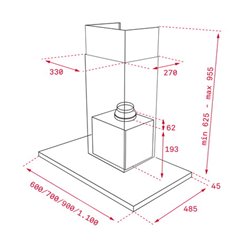 Campana Teka DLH 786 T 701m3, 69db, inox