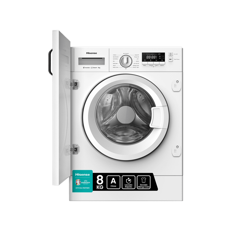 Lavadora Hisense WF3M841BWIES 8kg, A, Blanco