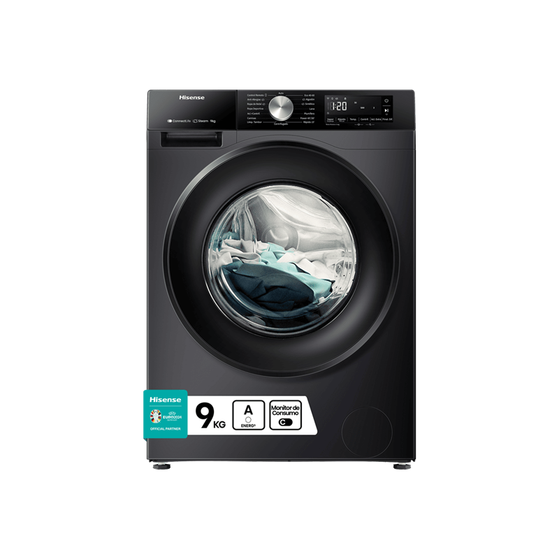 Lavadora Hisense WF3S9043BB3 9kg, 1400rpm, A