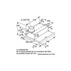 Campana Siemens LI64MB521 60cm, 389m3/h, Acero, C