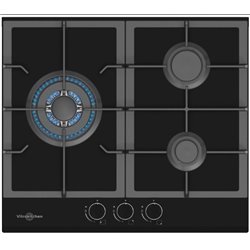 Encimera Vitrokitchen CG630N 3 Fuegos 60cm, Cristal