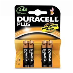 Pila Duracell Alcalina Plus Power AAA LR03 K4